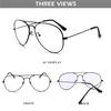 HJSTES Clear Lens Aviator Glasses Blue Light for Women Men Classic Pilot Frame Non-prescription Eyeglasses(Black) view 4