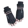 Winter Ski Gloves Waterproof Thick Plus Velvet Warm Windproof Cold Mittens for Women Cold Weather (Black, One Size) view 1