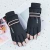 Winter Ski Gloves Waterproof Thick Plus Velvet Warm Windproof Cold Mittens for Women Cold Weather (Black, One Size) view 2