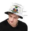 Cute Haiti Flag Bucket Hat Packable Wide Brim Sun Protection Hats Outdoor Haitian Fisherman Hats for Men and Women view 3