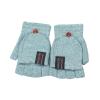 Knitted Warm Convertible Flip Mittens Top Fingerless Men Winter Gloves Men Gloves Womens Ski Mittens (Green, A) view 1
