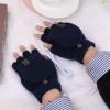 Laptop Full&Half Hand Men Heated Warm Women Winter Gloves Mitten Knit Finger USB Gloves Women Mittens (Navy, One Size) view 4