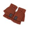 Knitted Warm Convertible Flip Mittens Top Fingerless Men Winter Gloves Men Gloves Womens Ski Mittens (Coffee, A) view 3