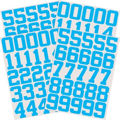 Epakh 102 Pcs Sports Helmet Numbers Sticker 1.25 Inch Vinyl Helmet Numbers Decals Self Adhesive Hockey Stickers for Baseball, Hockey, Football, Lacrosse, Batting(Light Blue)