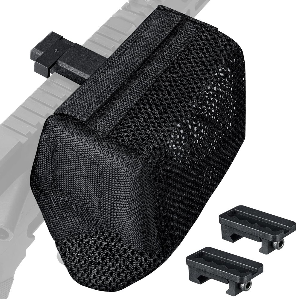 CVLIFE Thickened Brass Catcher, Heat Resistant Premium Nylon Shell Catcher, Zipper Bottom Brass Collector with Two Picatinny Rail Mount,Black and Green. (Black)