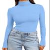 Trendy Queen Women's Turtleneck Long Sleeve Shirts Spring Fashion BasicThermal Underwear Tops Winter Clothes 2026 Baby Blue M view 1