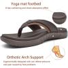 KuaiLu Mens Leather Sport Flip Flops Comfort Orthotic Thong Sandals with Plantar Fasciitis Arch Support for Outdoor Summer view 4