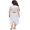 Oyolan Kids Girls One Shoulder Lyrical Praise Dance Dress Sleeveless Color Block Tunic Liturgical Worship Costume Red 14 Years view 2