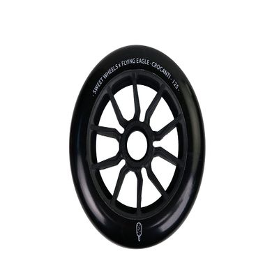 Flying Eagle - Crocanti Speed Skates Wheels - 110 mm / 125mm for Inline Skates - Inline Skate Replacement Wheels - Inline Wheels for Adult Speed Skates - Adult Inline Skates (Pack of 6, Black)