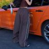 XPONNI Women's Baggy Y2K Parachute Track Pants (Brown, M, Medium) view 2