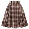 Plaid Skirt for Womens High Waist Aline Pleated Midi Skirts(Brown, S) view 1