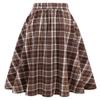 Plaid Skirt for Womens High Waist Aline Pleated Midi Skirts(Brown, S) view 2