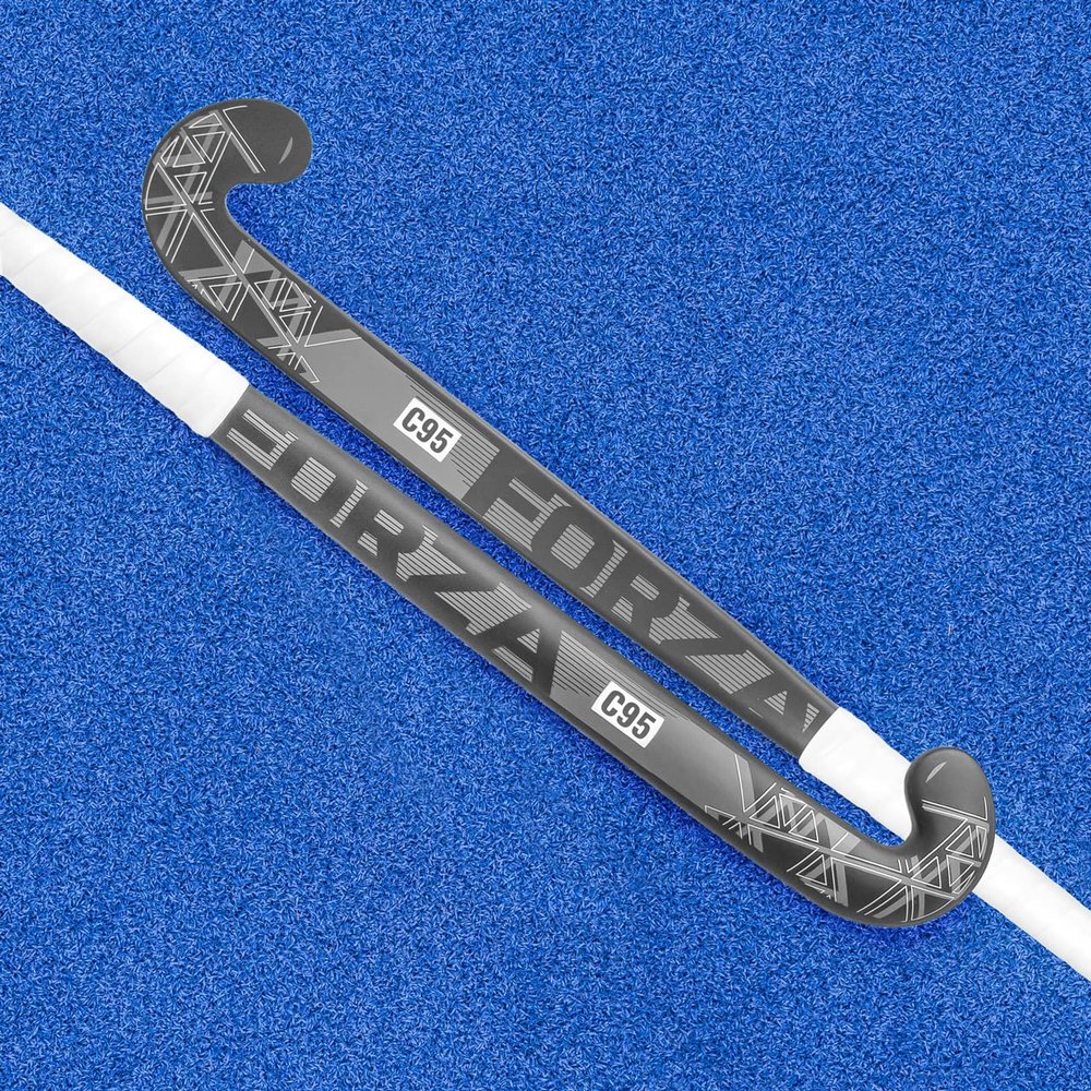 FORZA C95 Field Hockey Sticks - 95% Carbon Fibre | Mid/Pro/Low Bow (37.5" | Pro Bow, Grey)