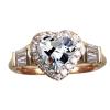 AIMAOMI Simulated Diamond Simulated Diamond Heart Shape Ring Vintage Jewelry Party Ring for Women (White, 9) view 1