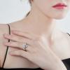 AIMAOMI Simulated Diamond Simulated Diamond Heart Shape Ring Vintage Jewelry Party Ring for Women (White, 9) view 2