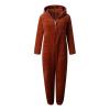 1 Piece Fleece Pajamas Sherpa Jumpsuit Women Women's Fuzzy Pajamas Long Sleeve Adult Cat Onesie Pajamas Winter Rompers Sleepwear view 3