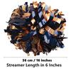 GUIFIER 2 Pieces 6 Inches Metallic Holographic Cheerleading Pom Poms with Baton Handle, Cheerleader Pom Poms, Cheering Pom Pom Cheer for Cheerleading Gifts, Sports Team Spirit (Navy Blue and Gold) view 2