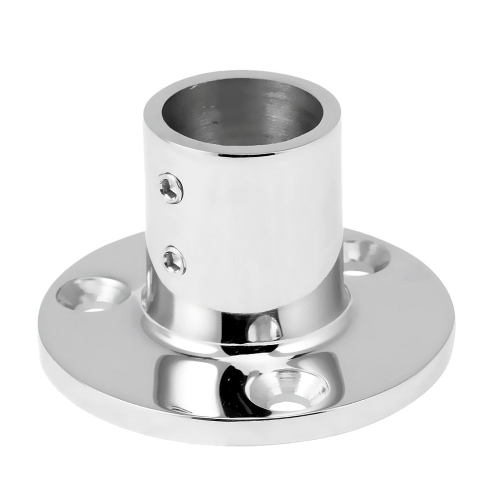 22mm/25/32mm Marine 316 Stainless Steel Tube Pipe Deck Handrail Rail Fitting Stanchion Round Base Mount Boat Accessories (Hole Diameter:22mm 7/8inch, 90)