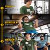 Actizio Men's Workout Shirt Performance Fabric T-Shirt Short Sleeve Sweat Activated Motivational Exercise Gym Athletic Fit Moisture Wicking Fitness Shirt - Do It Don't Quit - Army Green (Size L) view 3