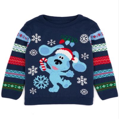 Blue's Clues and You Christmas Jumper Kids Navy Knitted Xmas Sweater 2-3 Years