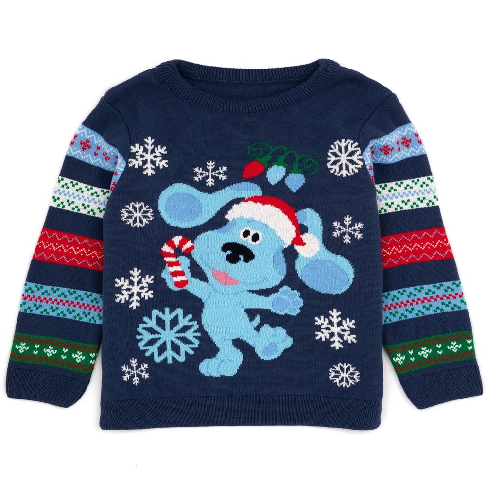 Blue's Clues and You Christmas Jumper Kids Navy Knitted Xmas Sweater 2-3 Years