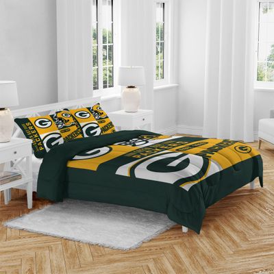 Pegasus Home Fashions Green Bay Packers Block Logo Three Piece Full/Queen Bed Set