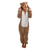 1 Piece Fleece Pajamas Sherpa Jumpsuit Women Women's Fuzzy Pajamas Long Sleeve Adult Cat Onesie Pajamas Winter Rompers Sleepwear view 1