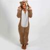 1 Piece Fleece Pajamas Sherpa Jumpsuit Women Women's Fuzzy Pajamas Long Sleeve Adult Cat Onesie Pajamas Winter Rompers Sleepwear view 4