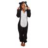 1 Piece Fleece Pajamas Sherpa Jumpsuit Women Women's Fuzzy Pajamas Long Sleeve Adult Cat Onesie Pajamas Winter Rompers Sleepwear view 1