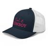RIVEMUG Cool it Cowboy Trucker Hat, Adjustable Mesh Snapback Hat Navy/White view 4