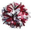 GUIFIER 2 Pack 6 Inches Metallic Holographic Cheerleading Pom Poms, Cheer Pom Pom with Baton Handle, Pompoms Cheerleader for Kids Girls Cheering Squad Daily Training Team Spirit (Maroon and Silver) view 1