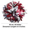 GUIFIER 2 Pack 6 Inches Metallic Holographic Cheerleading Pom Poms, Cheer Pom Pom with Baton Handle, Pompoms Cheerleader for Kids Girls Cheering Squad Daily Training Team Spirit (Maroon and Silver) view 2