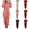 1 Piece Fleece Pajamas Sherpa Jumpsuit Women Women's Fuzzy Pajamas Long Sleeve Adult Cat Onesie Pajamas Winter Rompers Sleepwear view 3