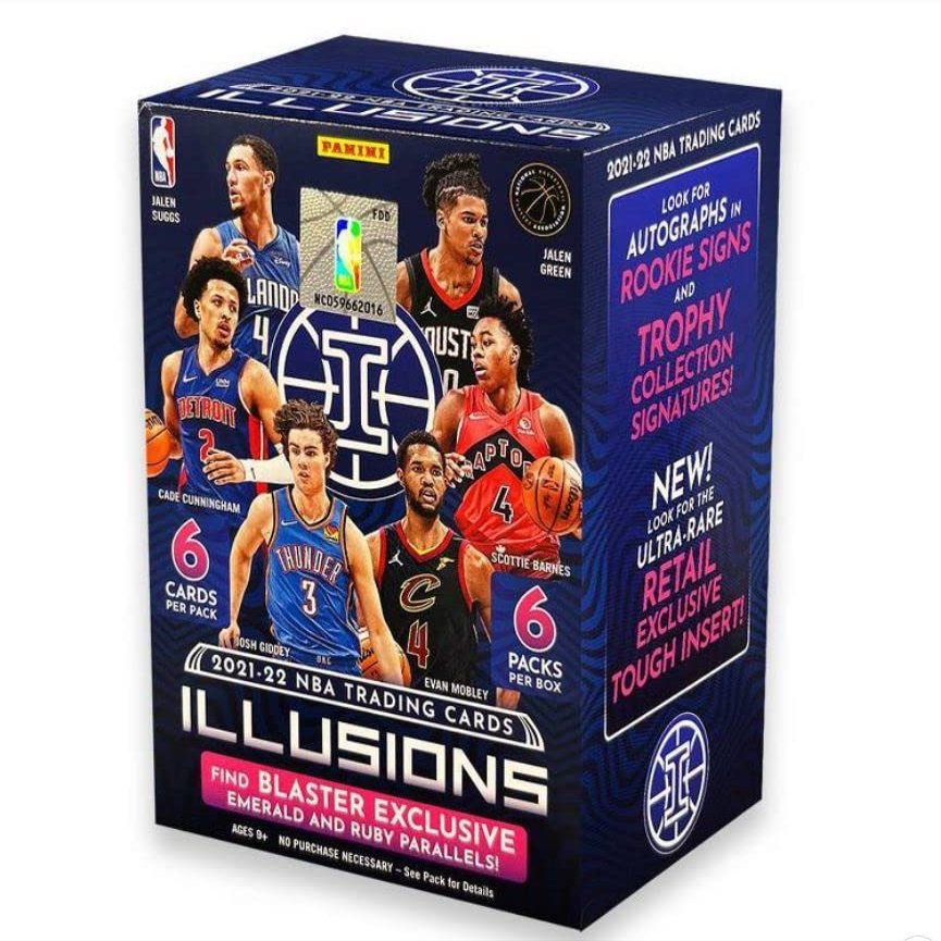 2021/22 Panini Illusions NBA Trading Cards - 6 Packs, 36 Cards Total per Box