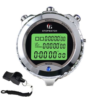 Rolilink Stopwatch with Backlight100 Lap Metal Stop Watch for Sports with Alarm Countdown 0.01second Timing, Digital Stopwatches Timer for Sports and Competitions