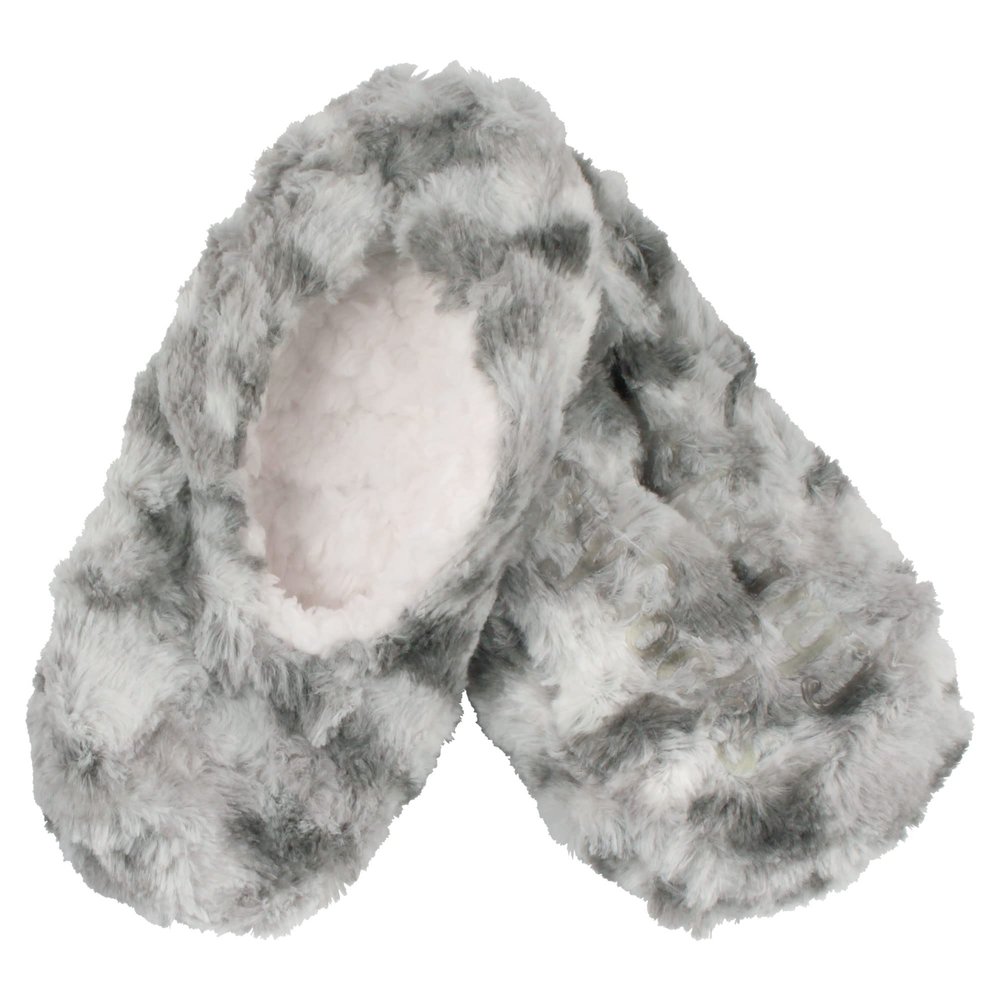 BambooMN Adult Women's Soft Warm Cozy Fuzzy Tie Dye Multicolor Slippers Non-Slip Socks, Silvery Grey, Medium 1 Pair