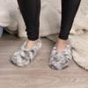 BambooMN Adult Women's Soft Warm Cozy Fuzzy Tie Dye Multicolor Slippers Non-Slip Socks, Silvery Grey, Medium 1 Pair view 2