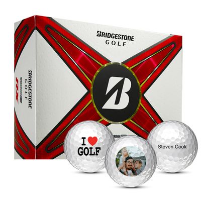 MYCUSTOMGOLFBALL Bridgestone Tour B RX Personalized Golf Balls 2 Pole - Logo Golf Balls - Custom Golf Balls (Set of 12)