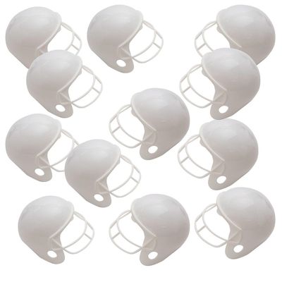 S&S Color-Me White Football Helmets, Personalize with Team Logo & Colors, Decorate with Permanent Markers, Paint or Stickers, Camp, Sports, Plastic, Decorative Use Only, 6 x 4-1/2", Pack of 12