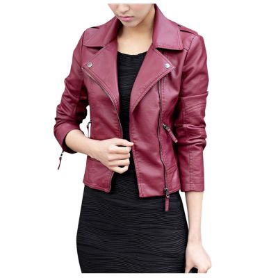tuduoms Winter Jackets for Teen Girls Fashion Pu Leather Motorcycle Jacket Lapel Zipper Slim Bomber Coat Winter Warm Outwear