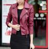 tuduoms Winter Jackets for Teen Girls Fashion Pu Leather Motorcycle Jacket Lapel Zipper Slim Bomber Coat Winter Warm Outwear view 2