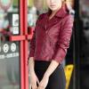 tuduoms Winter Jackets for Teen Girls Fashion Pu Leather Motorcycle Jacket Lapel Zipper Slim Bomber Coat Winter Warm Outwear view 3