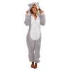 1 Piece Fleece Pajamas Sherpa Jumpsuit Women Women's Fuzzy Pajamas Long Sleeve Adult Cat Onesie Pajamas Winter Rompers Sleepwear view 1