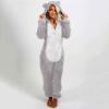1 Piece Fleece Pajamas Sherpa Jumpsuit Women Women's Fuzzy Pajamas Long Sleeve Adult Cat Onesie Pajamas Winter Rompers Sleepwear view 4