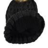 C.C Thick Cable Knit Faux Fuzzy Fur Pom Fleece Lined Skull Cap Cuff Beanie, Lattice Charcoal view 4