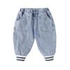 Baby Boys Clothes Children Toddler Kids Infant Baby Boys Girls Patchwork Striped Jeans Pants (Light Blue, 18-24 Months) view 1