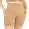 Instant Shaping Womens 2 Pack Seamless Waist Long Leg Shaper Thigh Shapewear, Black, Nude, Large US view 2