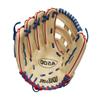 WILSON A500 12 Utility Youth Baseball Glove - Left Hand Throw, Blonde/Red/Royal view 1