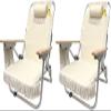 EasyGo Product Tassel Backpack Beach Chair 5 Positions and Cup Holder Pouch on Side-Padded Pillow-Storage Bag on Back  Lightweight Rustproof Aluminum  Black Frame, 2 Pack TAN view 1
