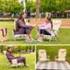 EasyGo Product Tassel Backpack Beach Chair 5 Positions and Cup Holder Pouch on Side-Padded Pillow-Storage Bag on Back  Lightweight Rustproof Aluminum  Black Frame, 2 Pack TAN view 4